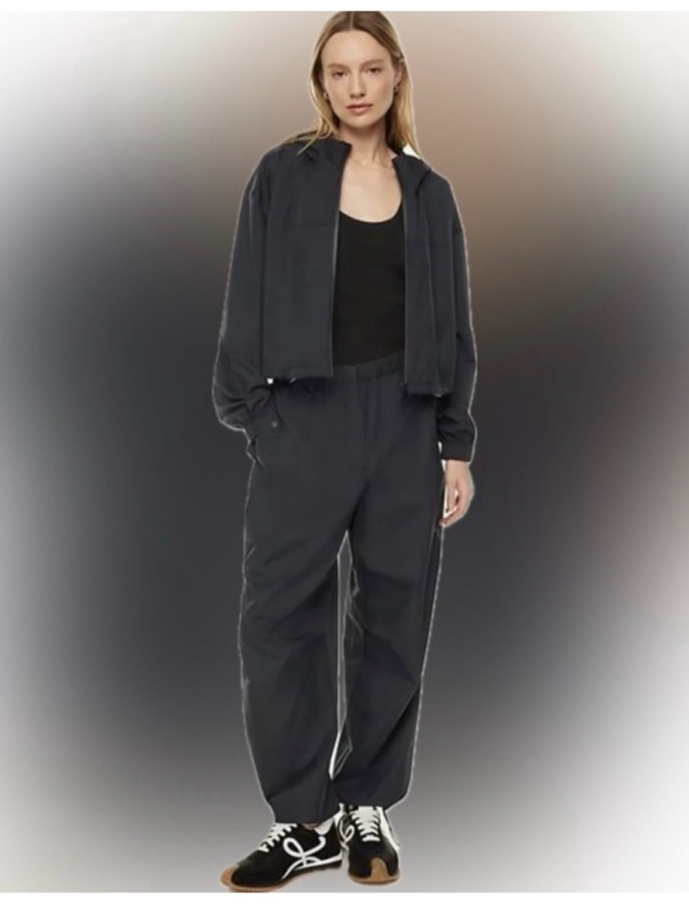Babaton Women’s Emerson Wide-Leg Track Pants in black